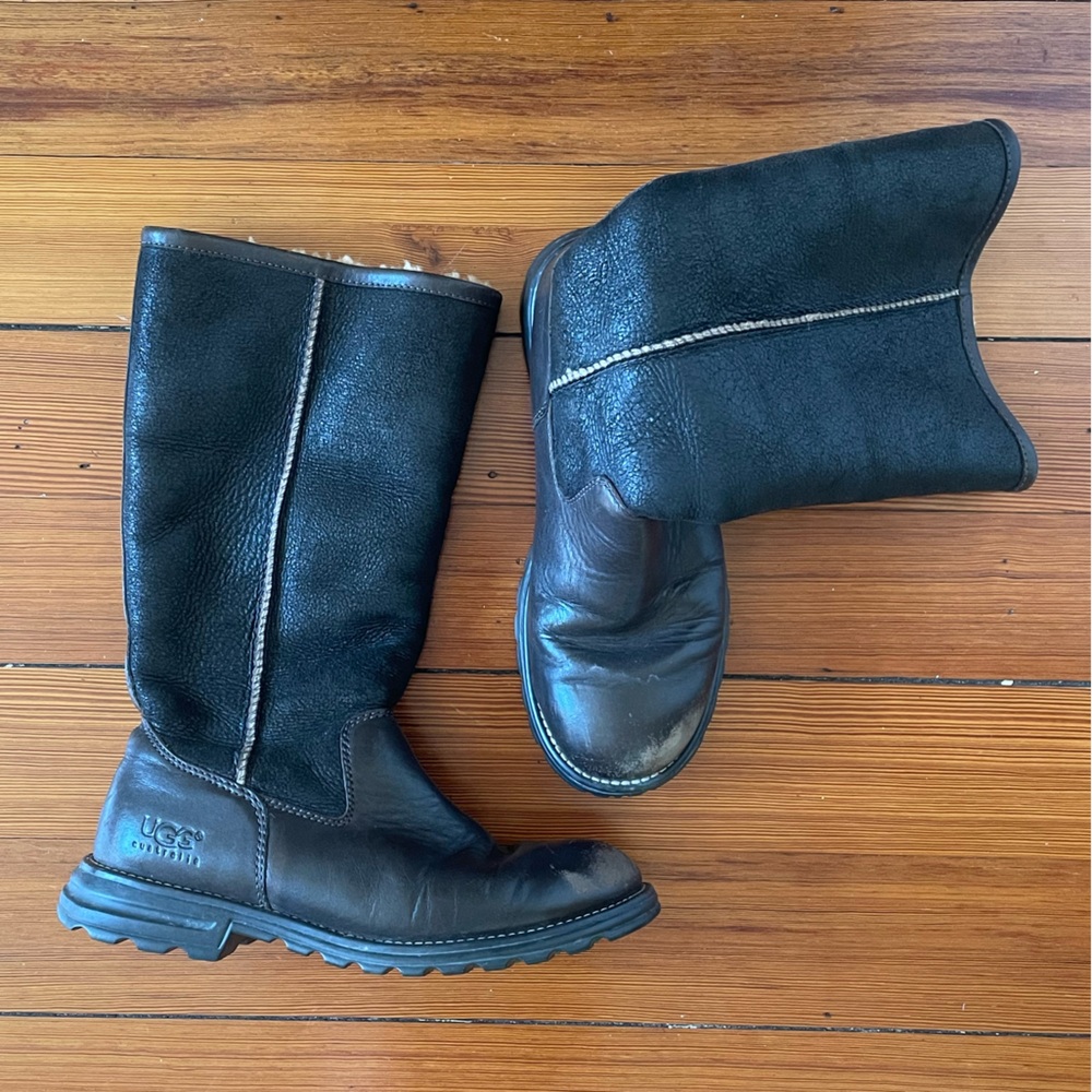 UGG Brown Leather Winter Boots